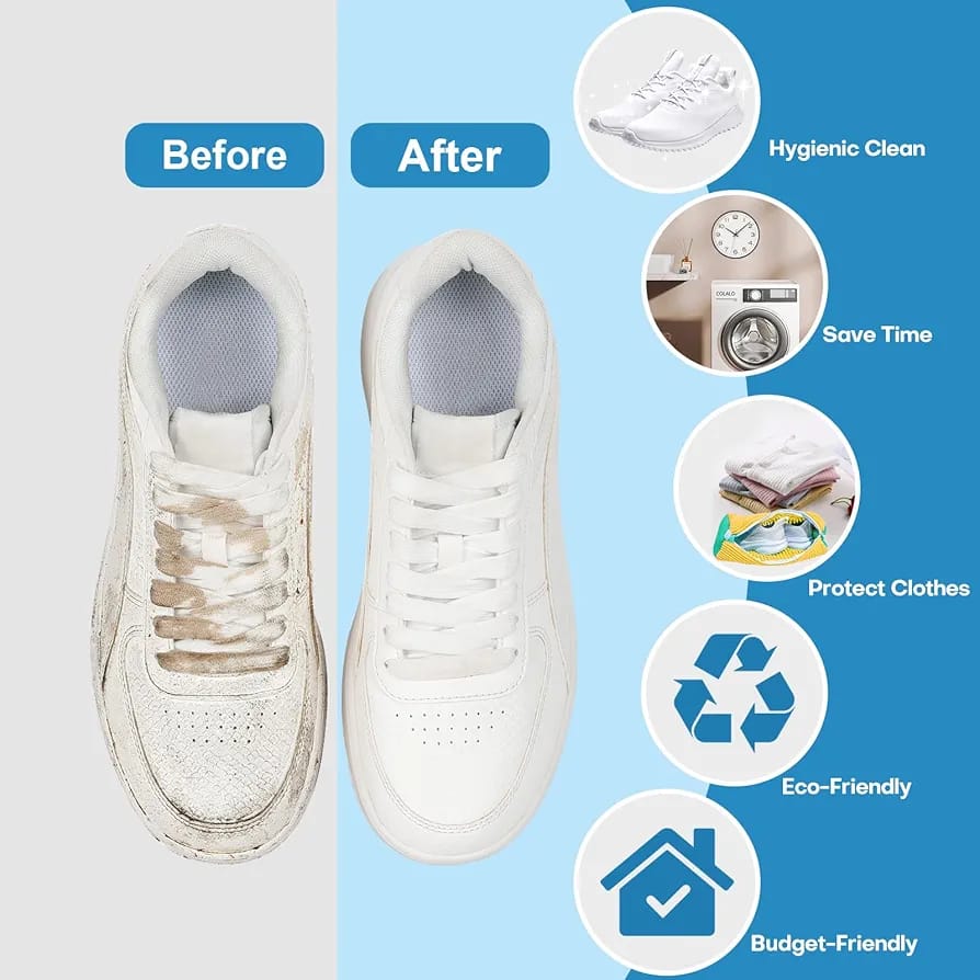 Premium Shoes Washing Bag – Reusable Mesh Laundry Bag for Safe Sneaker & Shoe Cleaning .