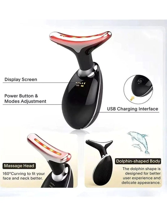 Smart Electric Facial and Neck Massager with Heat Therapy – Portable Cordless Deep Tissue Pain Relief for Neck & Shoulders