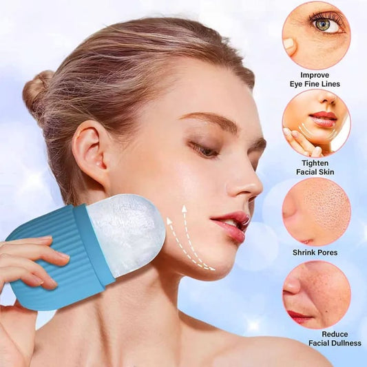 2-in-1 Ice & Jade Facial Roller – Face Massager for Skin Tightening, Puffiness Relief & Glowing Skin