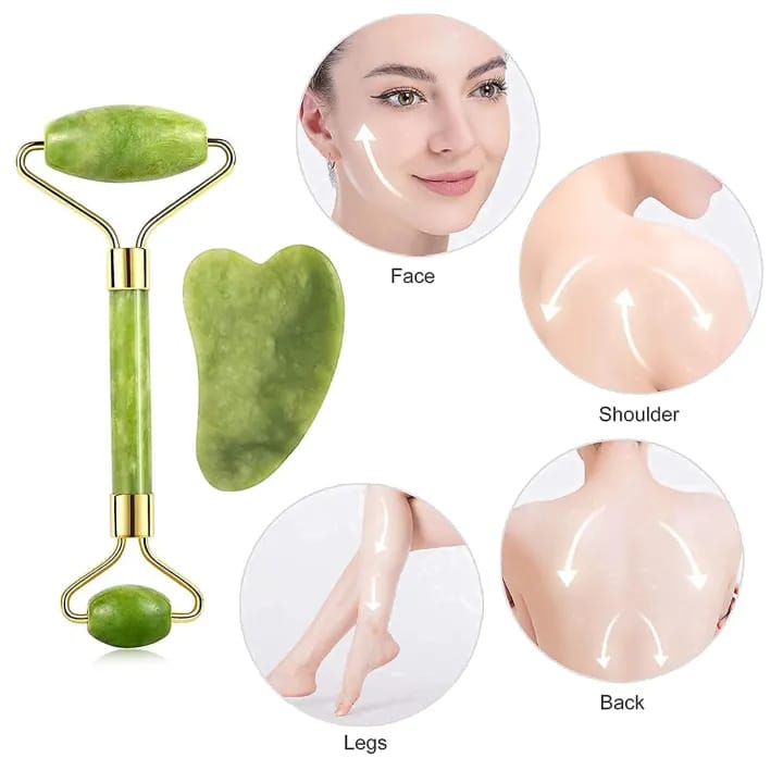 2-in-1 Ice & Jade Facial Roller – Face Massager for Skin Tightening, Puffiness Relief & Glowing Skin